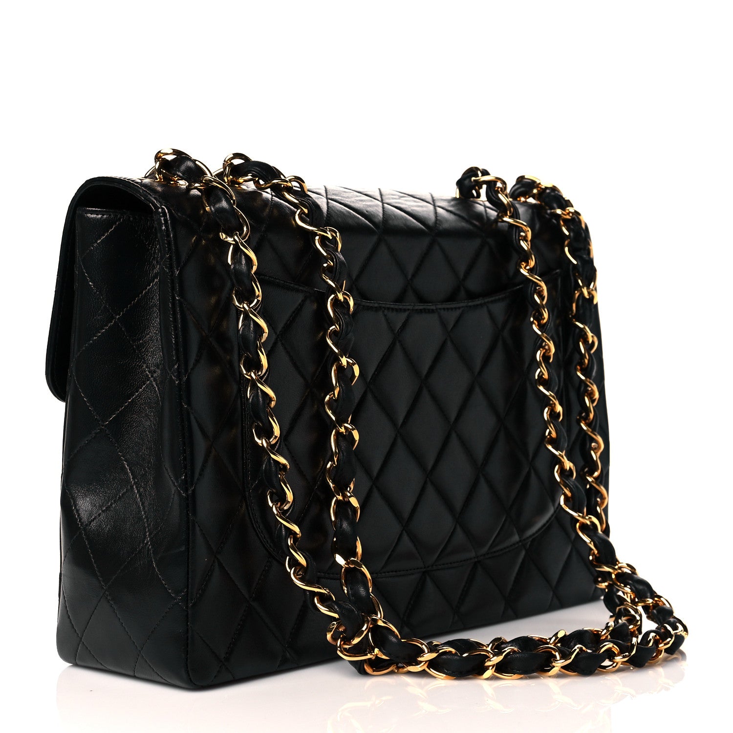 Chanel Lambskin Quilted Jumbo Single Flap Black 3 of 13
