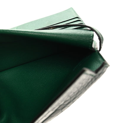 Hermes Shiny Alligator Kelly Tri-Fold Longue Wallet Vert Emeraude 5 of 10