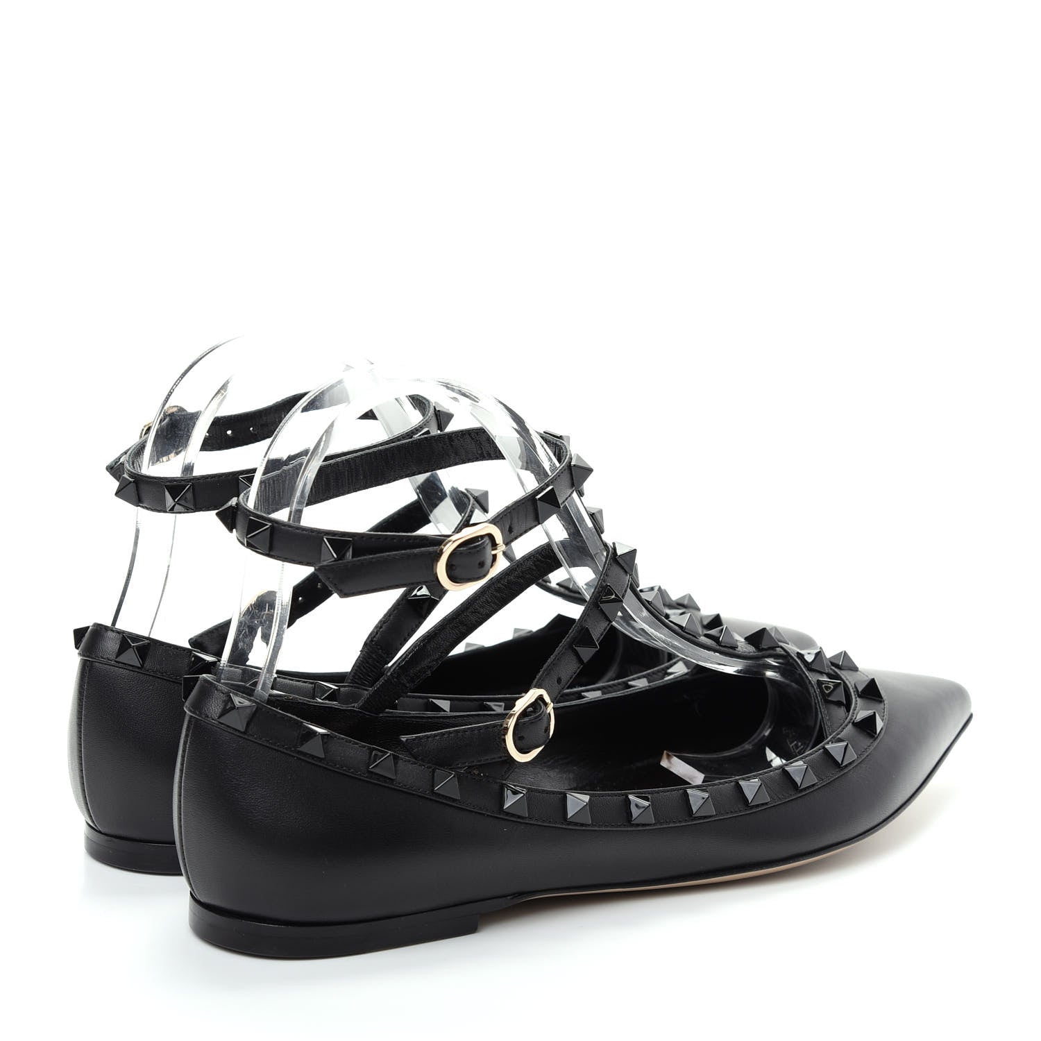 Valentino Garavani Nappa Rockstud Cage Ballerina Flats 39 Black 4 of 9