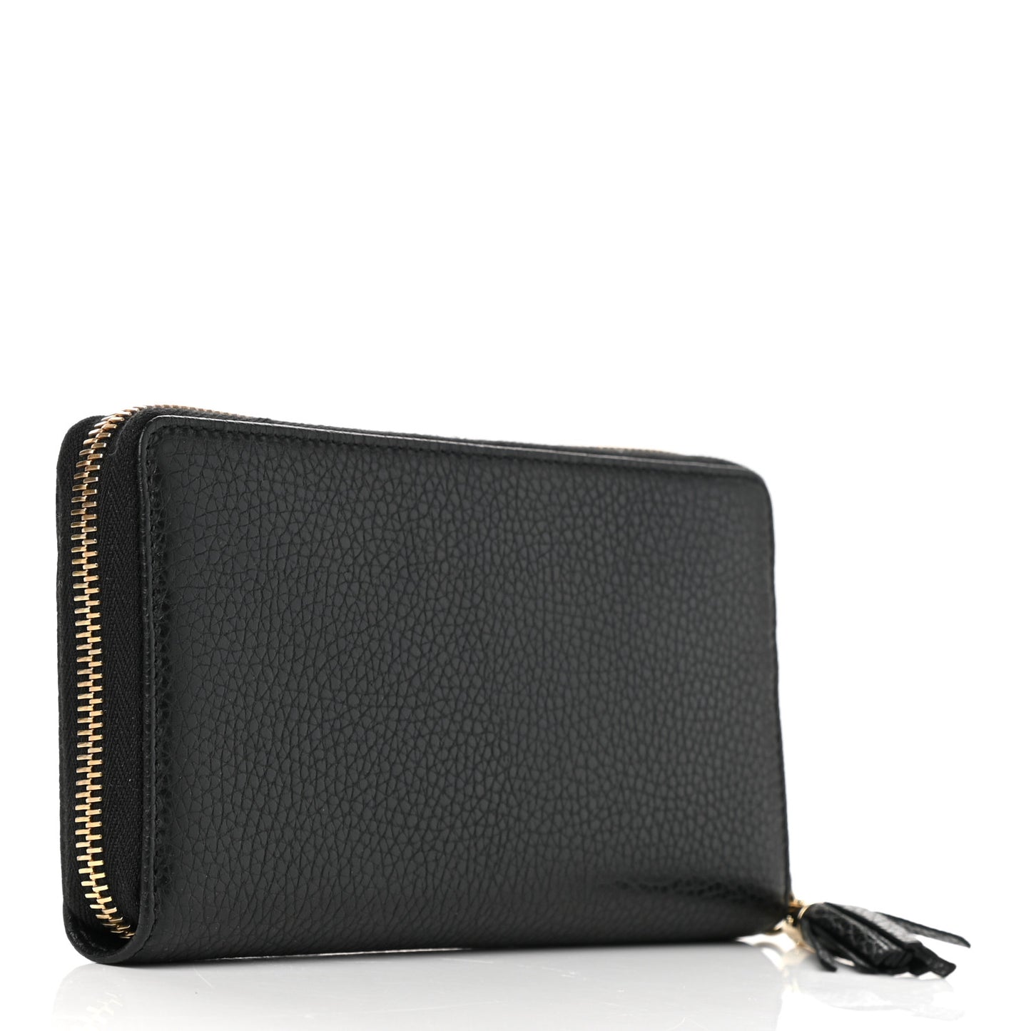 Pebbled Calfskin Soho Zip Around Wallet Black