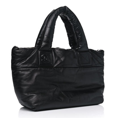 Chanel Lambskin Quilted Small Coco Cocoon Reversible Tote Black 2 of 4