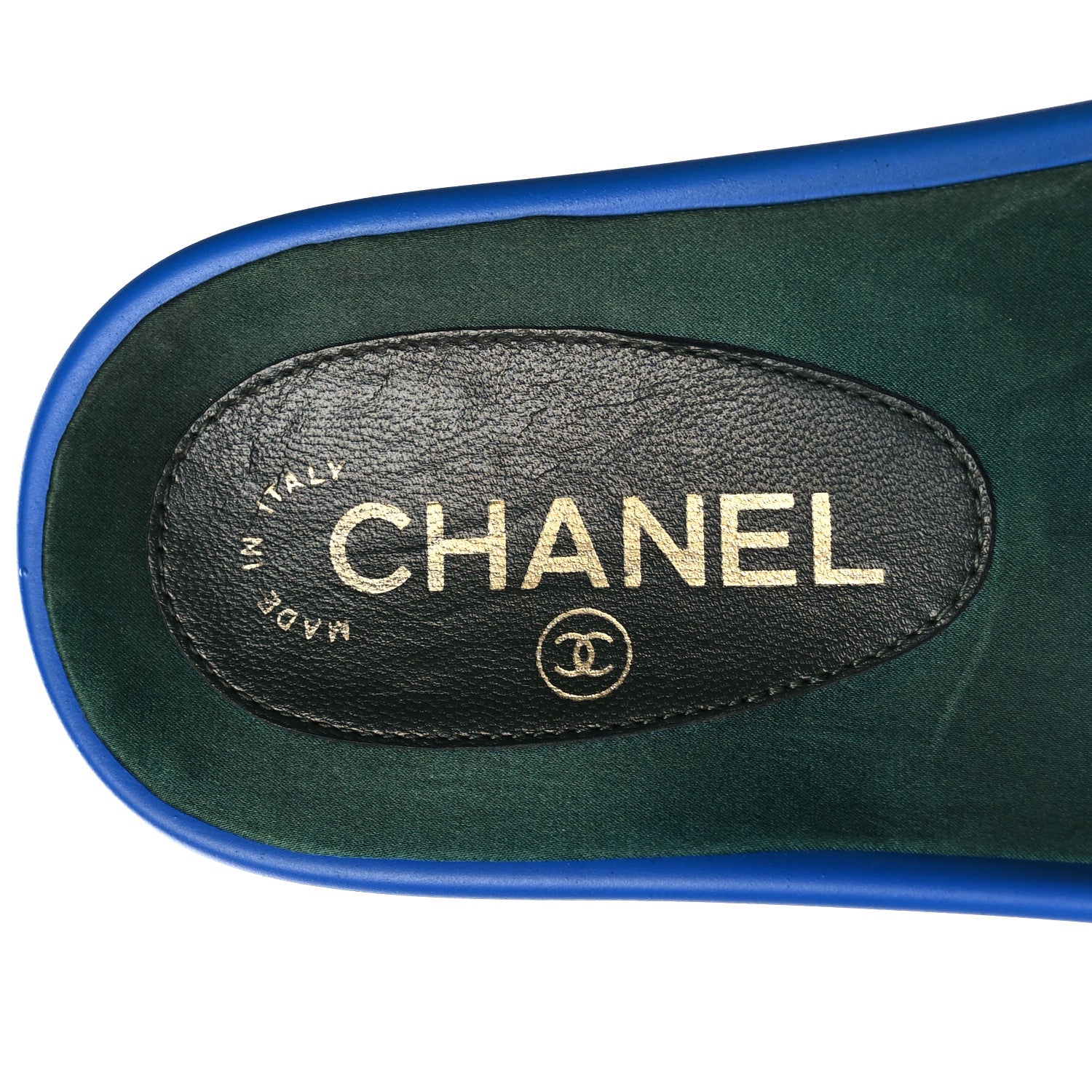 Chanel Canvas Chain Flat Sandals 36 Bright Blue 8 of 8