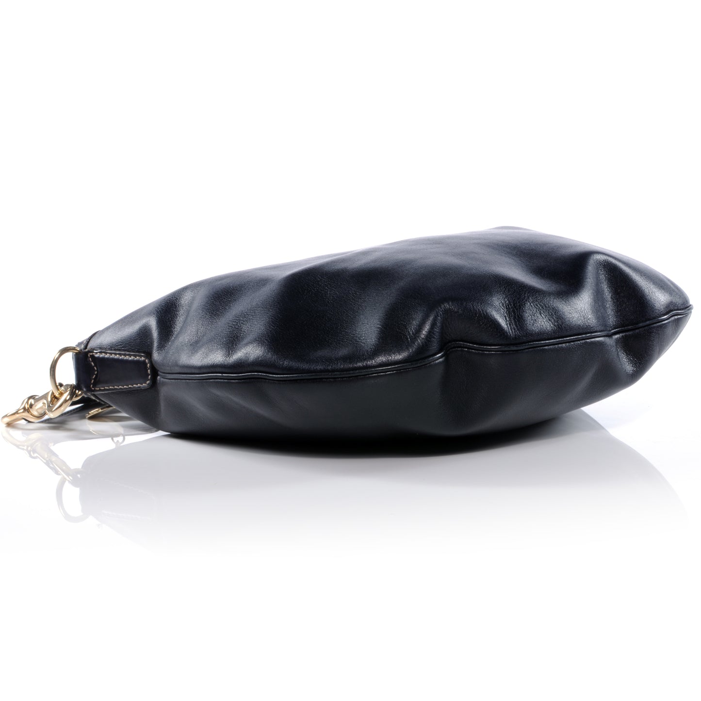 Leather Web Strap Hobo Navy