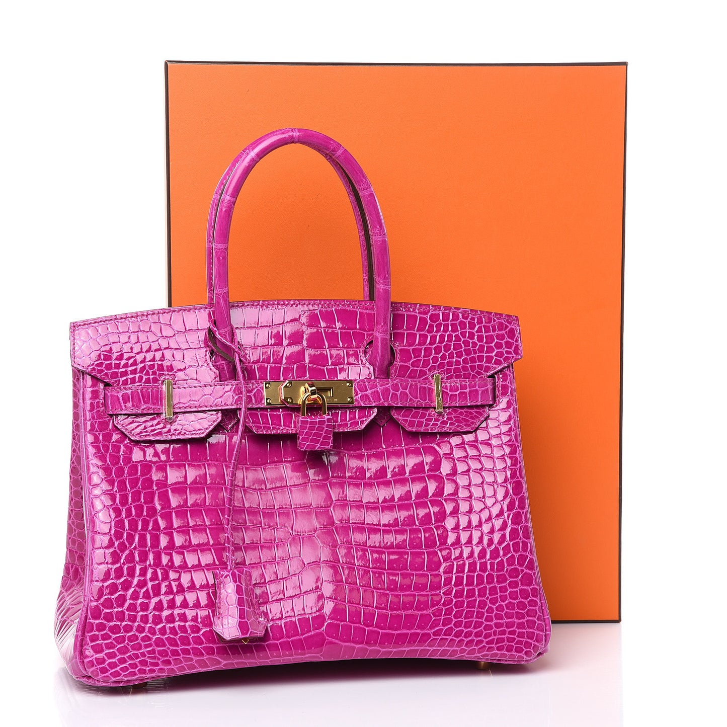 Shiny Porosus Crocodile Birkin 30 Rose Scheherazade