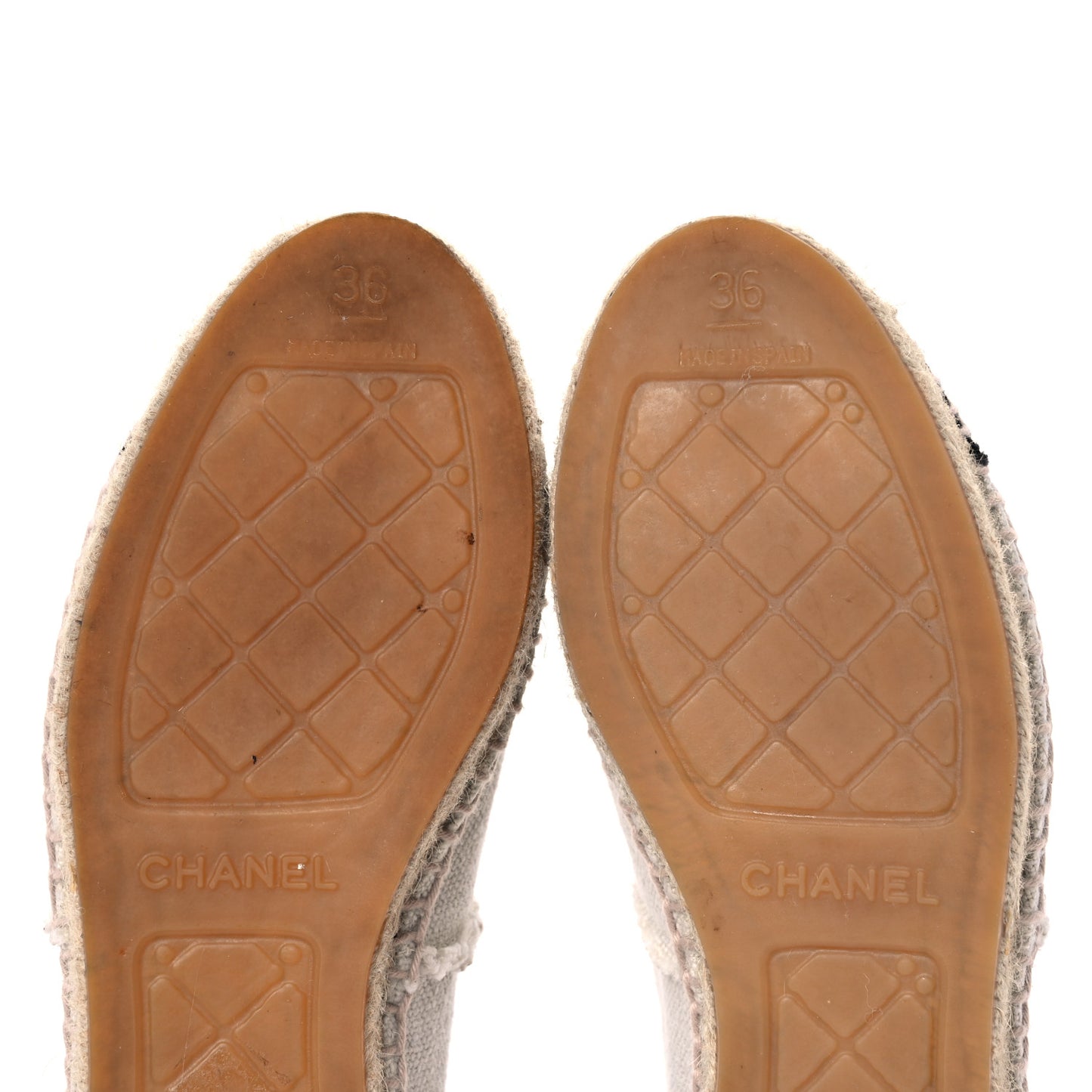 Linen CC Espadrilles 36 Beige Black