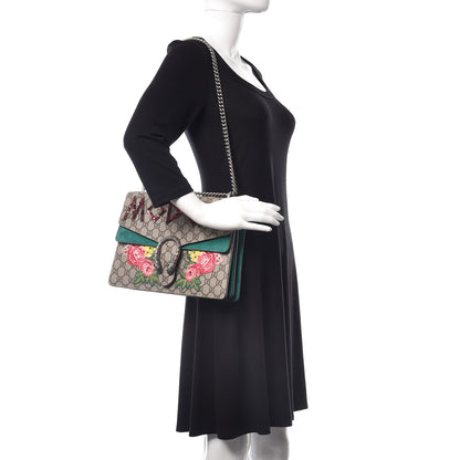 Gucci GG Supreme Monogram Embroidered Medium Dionysus Shoulder Bag Emerald 2 of 9