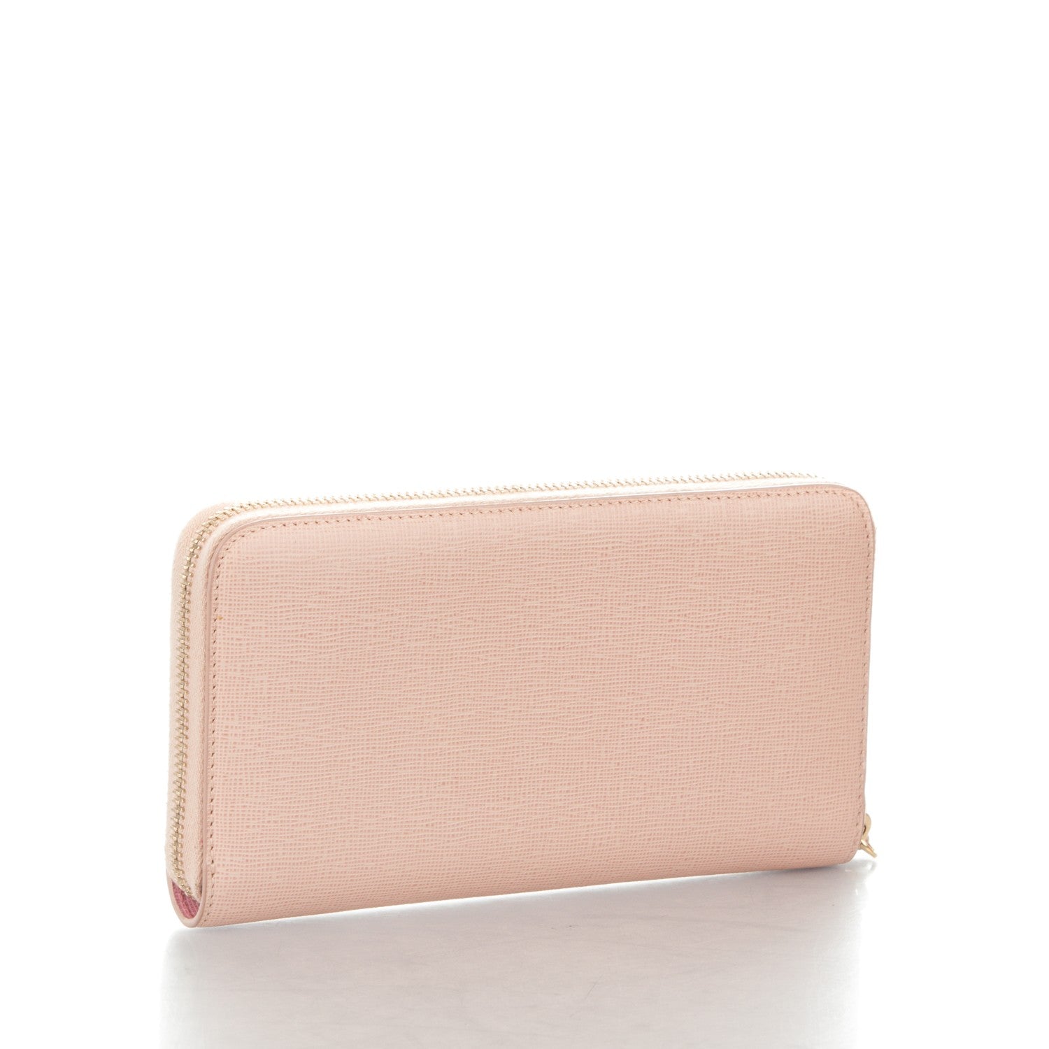Fendi Vitello Elite QuTweet Studded Zip Around Wallet Pink 3 of 8
