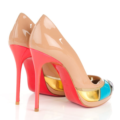 Christian Louboutin Patent Fluo Specchio Astrogirl 120 Pumps 37 Nude 4 of 7