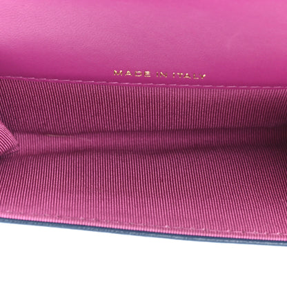 Chanel Lambskin Quilted Flap Card Holder Wallet Blue Pink 5 of 12