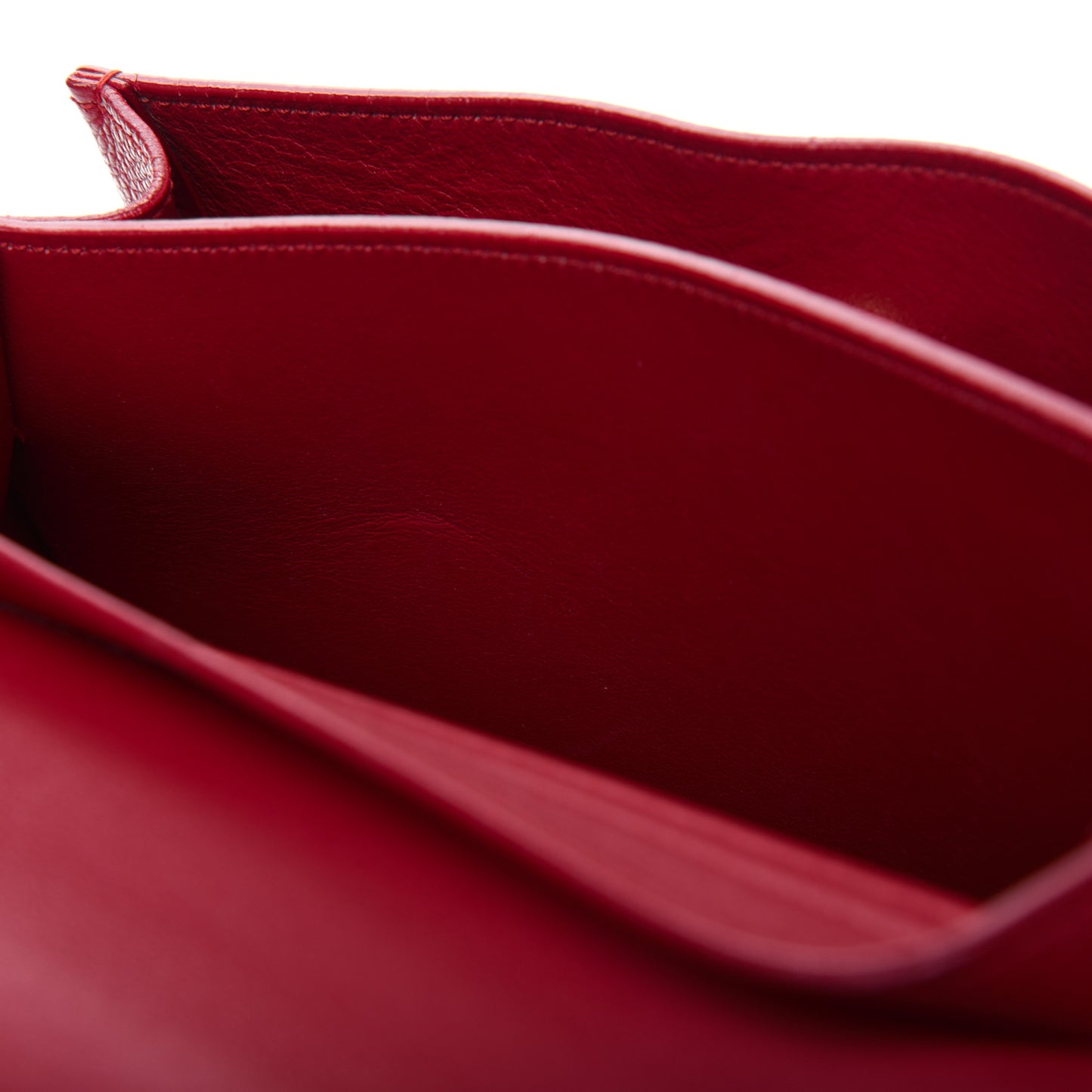 Grained Calfskin Small Moujik Top Handle Bag Red