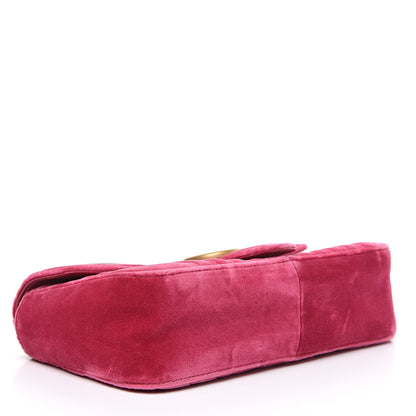 Gucci Velvet Matelasse Small GG Marmont Shoulder Bag Light Raspberry Rose 3 of 10