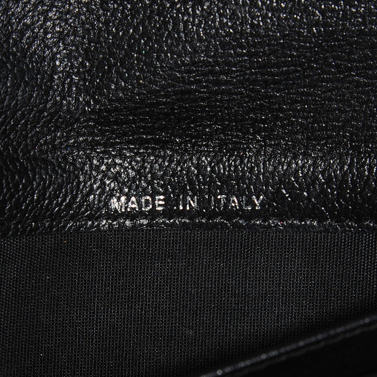 Goatskin Camellia Embossed Flap Wallet Black