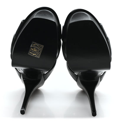Saint Laurent Calfskin Tribute 105 Platform Sandals 38 Black 6 of 10