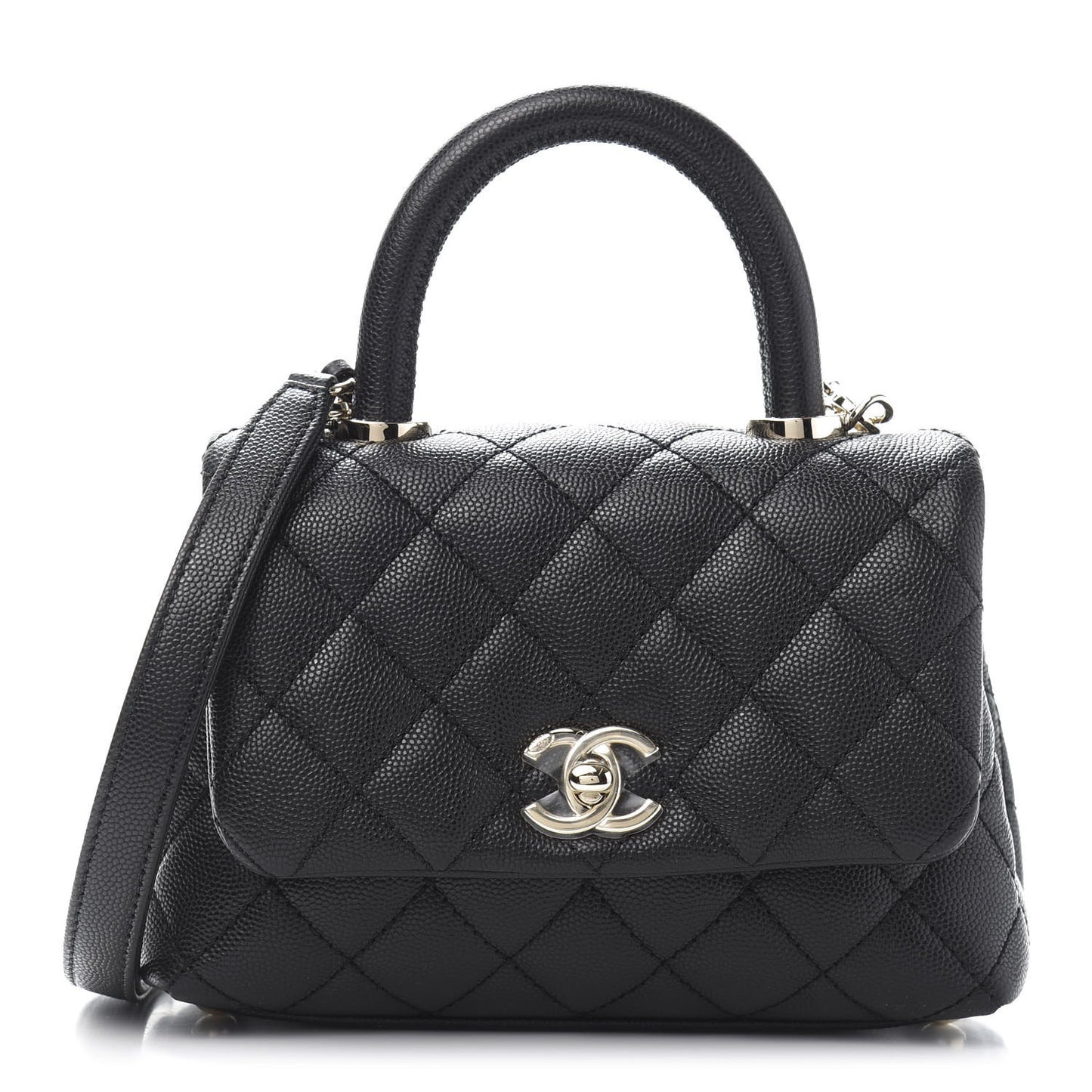 Caviar Quilted Extra Mini Coco Handle Flap Black