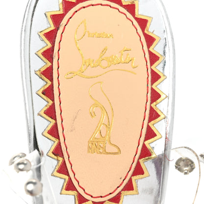 Christian Louboutin PVC Specchio Calfskin Icone A Clous 100 Sandals 36.5 Version Silver 8 of 10