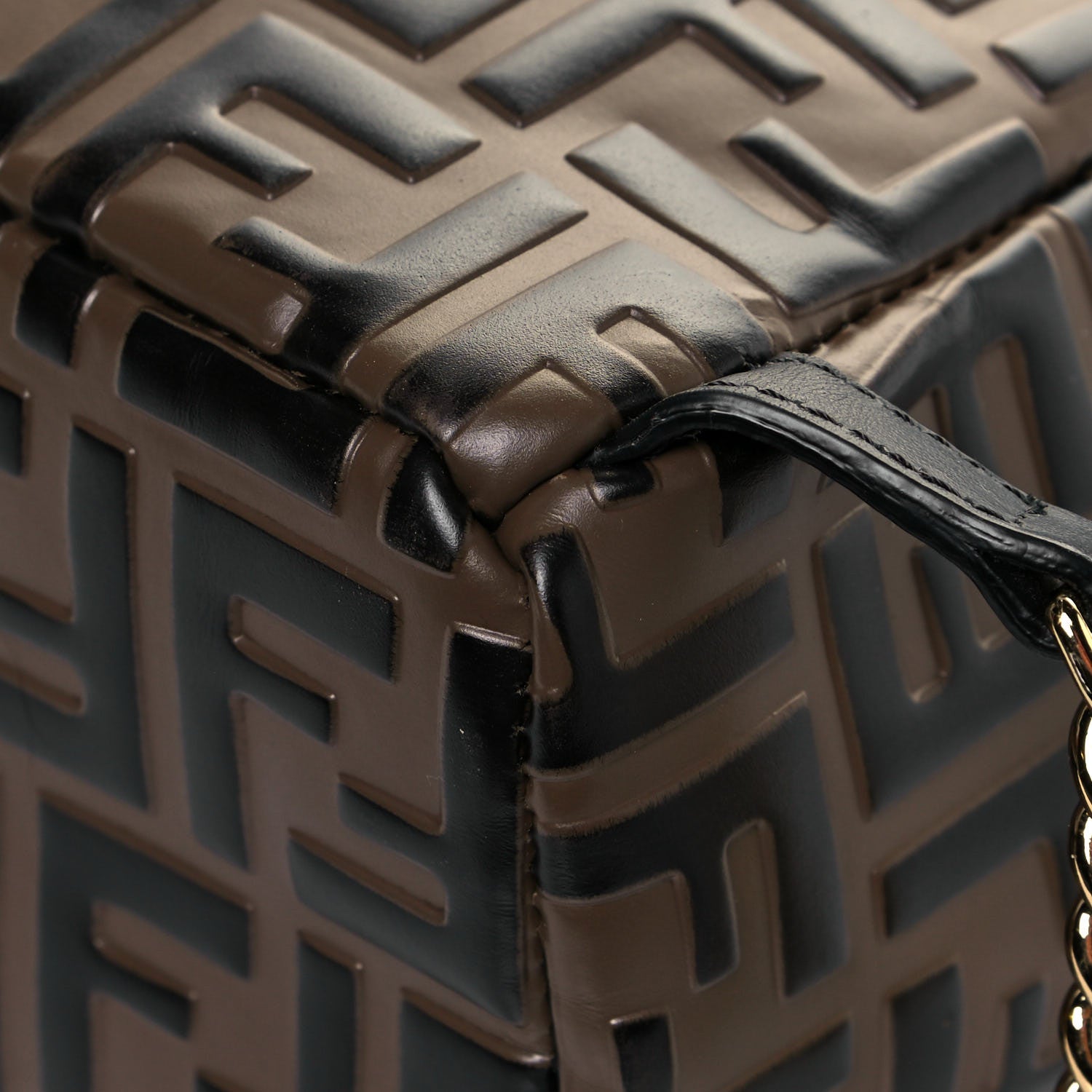 Fendi Vitello Bi-Color FF 1974 Embossed Mini Backpack Maya Black 12 of 17