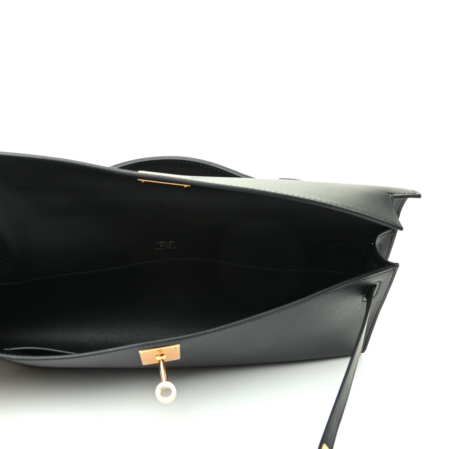 Hermes Swift Kelly Cut Clutch Pochette Black 5 of 8