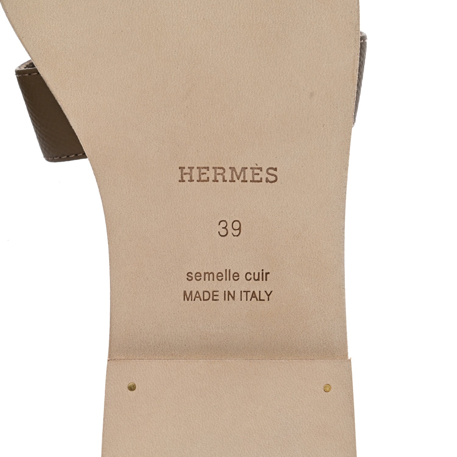 Hermes Epsom Oran Sandals 39 Etoupe 7 of 8