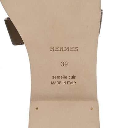 Hermes Epsom Oran Sandals 39 Etoupe 7 of 8
