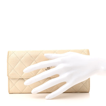 Chanel Caviar Quilted Large Flap Wallet Ivory 2 of 15