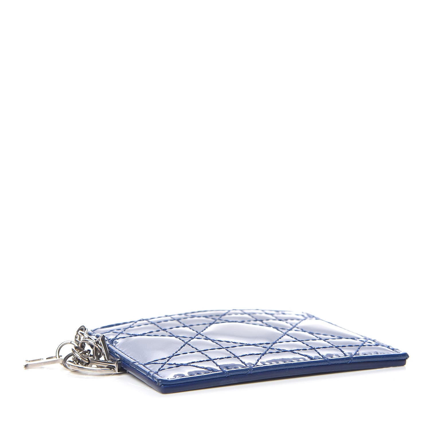 Christian Dior Patent Cannage Lady Dior Card Holder Blue 4 of 8