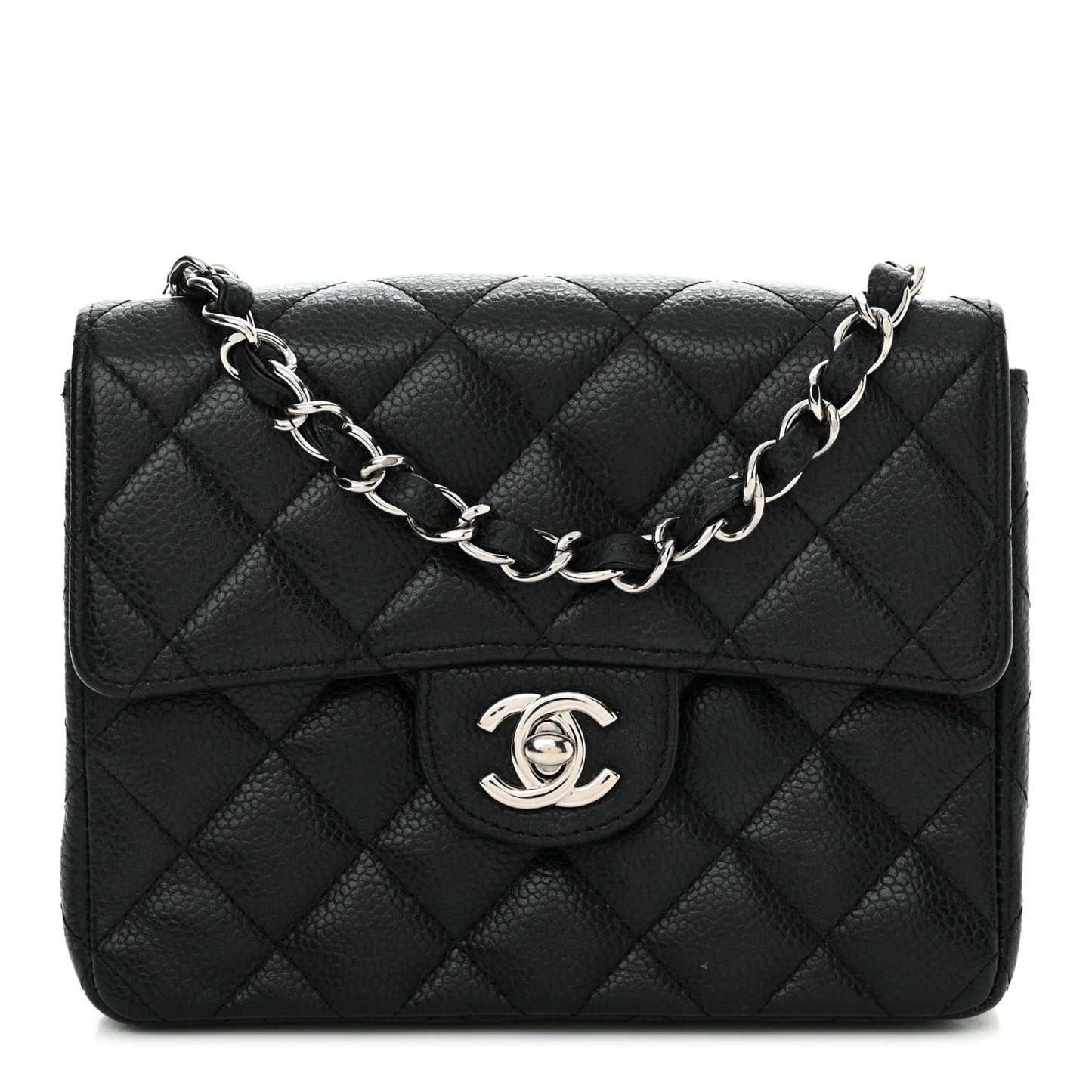 Caviar Quilted Mini Square Flap Black