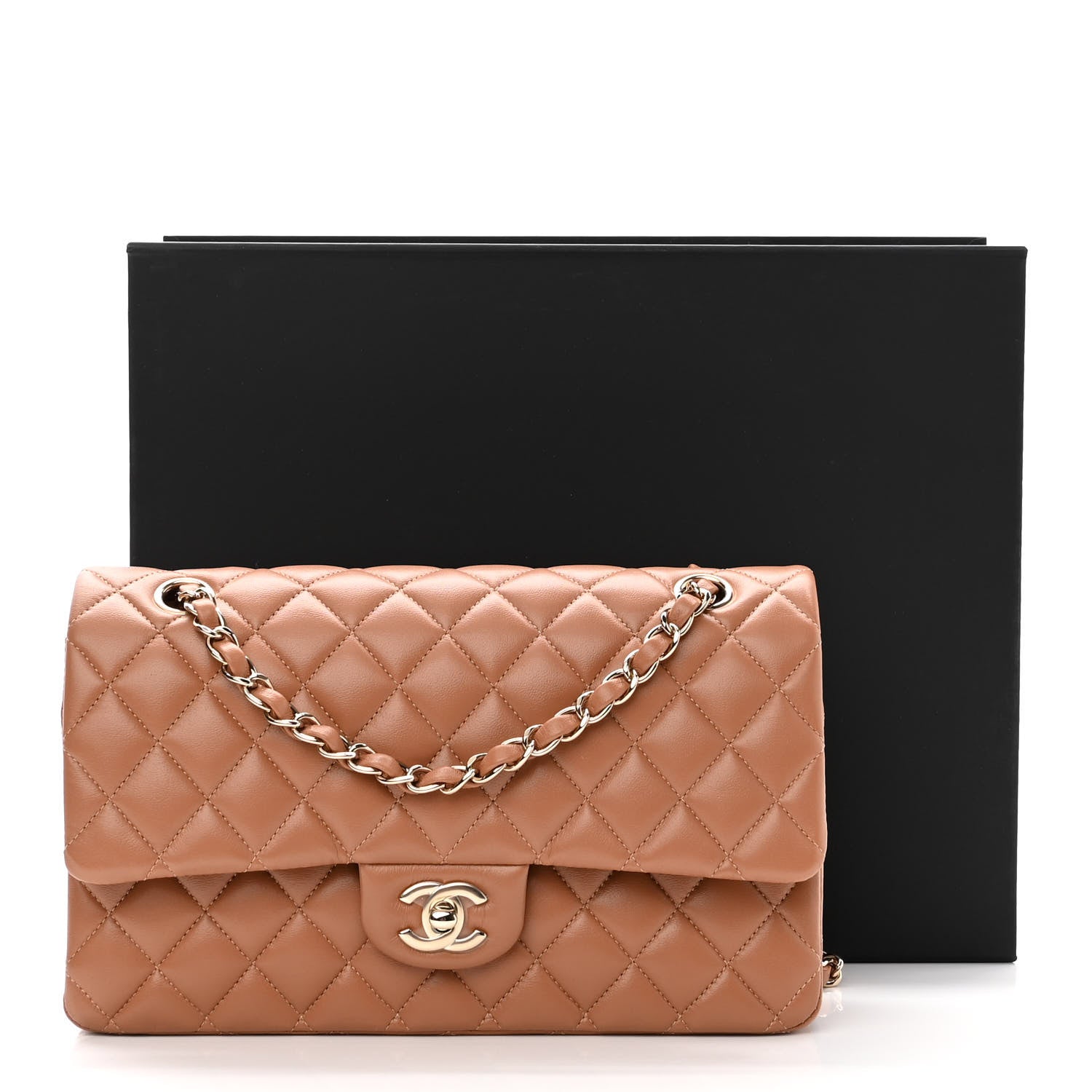 Chanel Lambskin Quilted Medium Double Flap Brown 11 of 11