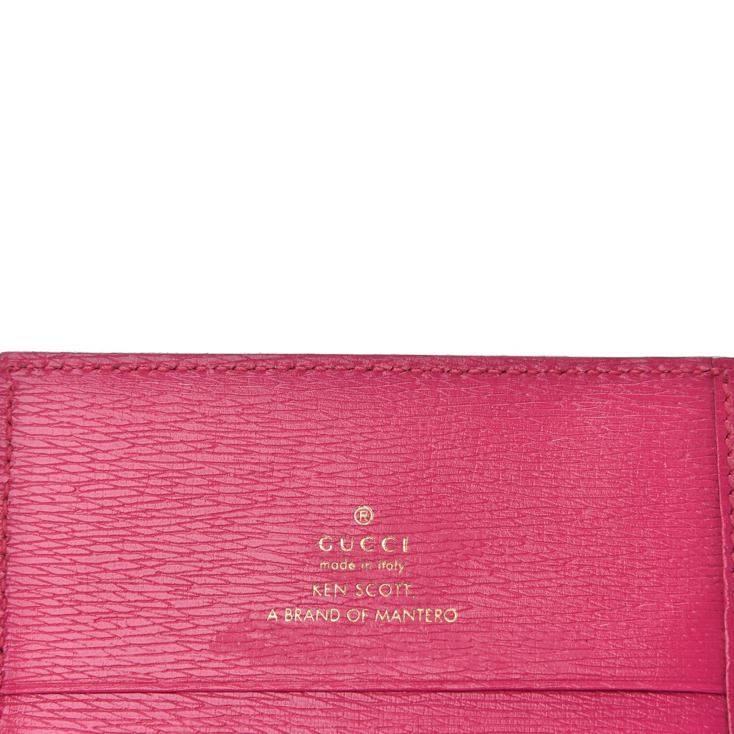 X KEN SCOTT Shangai Calfskin Pomponica Print Jackie 1961 Card Case Multicolor Fuxia Pompon