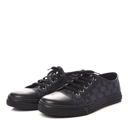 Gucci GG Monogram Calfskin Womens Low Top Sneakers 41 Piombo Black 3 of 7