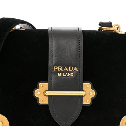 Prada Velvet City Calfskin Cahier Bag Black 7 of 9