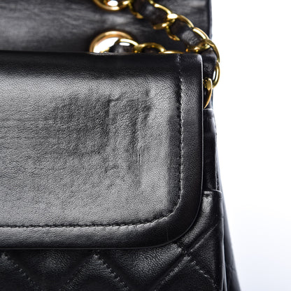 Chanel Lambskin Quilted Medium Double Flap Black 10 of 15