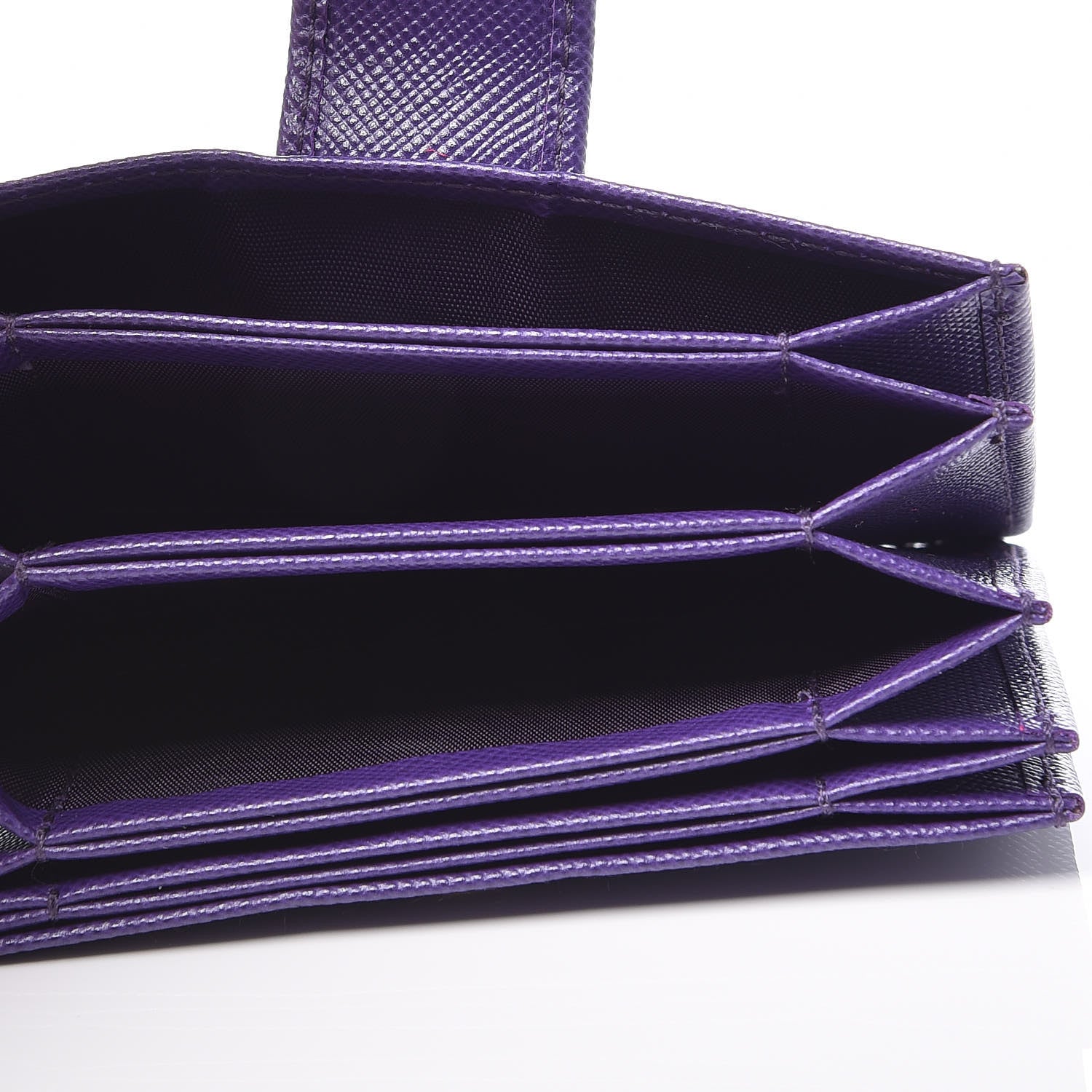 Prada Saffiano Metal Accordion Card Case Viola 5 of 6
