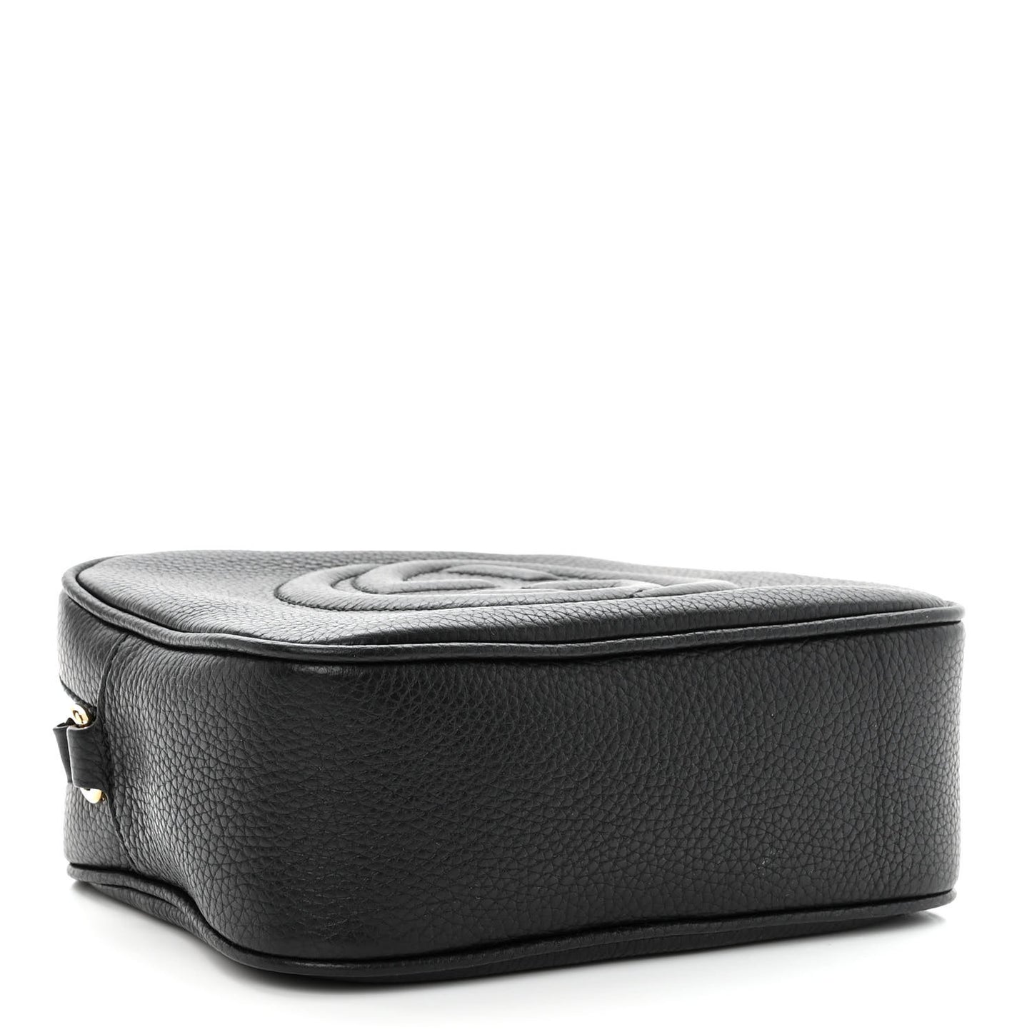 Pebbled Calfskin Small Soho Disco Bag Black