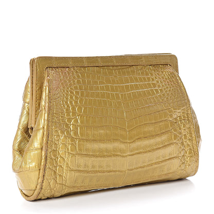 Nancy Gonzalez Crocodile Clutch Gold 3 of 9