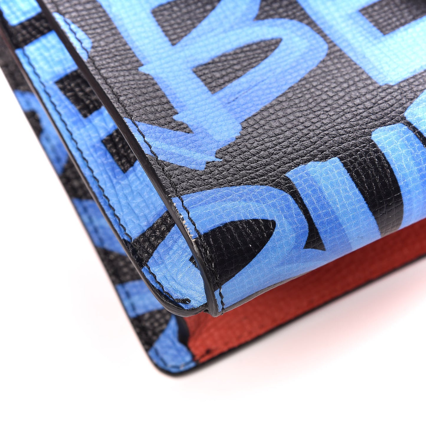 Calfskin Graffiti Print Small Macken Crossbody Bag Black