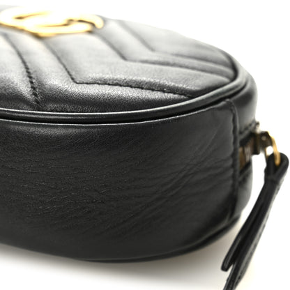 Gucci Calfskin Matelasse GG Marmont Belt Bag 95 38 Black 10 of 11