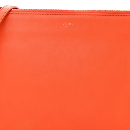 Celine Lambskin Large Trio Crossbody Bag Orange 10 of 15
