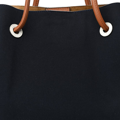 Loewe Canvas Calfskin Flamenco Knot Tote Deep Blue Soft White 8 of 10