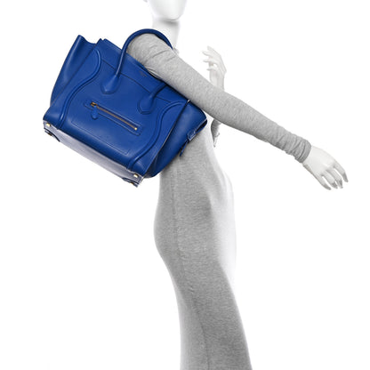 Celine Smooth Calfskin Mini Luggage Royal Blue 2 of 10