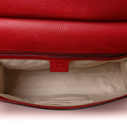 Gucci Calfskin Medium GG Marmont Top Handle Bag Vulcanic Red 5 of 9