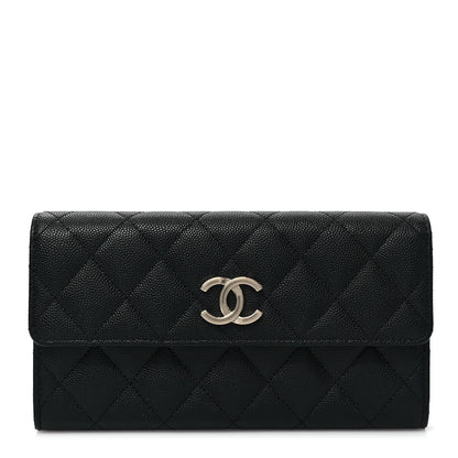 Chanel Caviar Quilted CC Large Gusset Flap Wallet Black 1 of 8