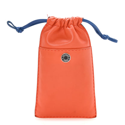 Hermes Milo Lambskin Swift Pilo Phone Case Orange Blue 1 of 8