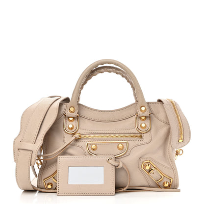 Balenciaga Chevre Gold Metallic Edge Hardware Mini City Beige Praline 1 of 10