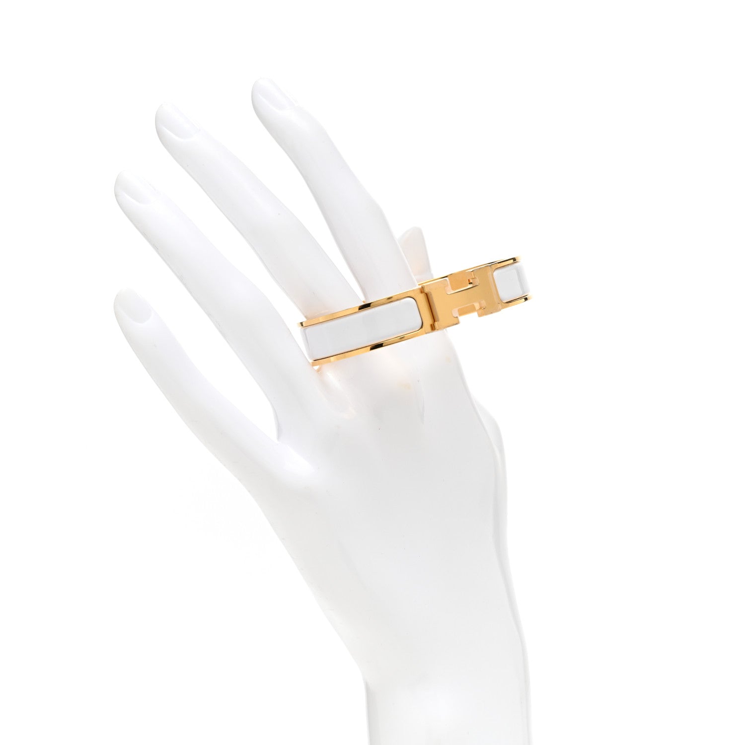 Hermes Enamel Narrow Clic Clac H Bracelet PM White 2 of 5