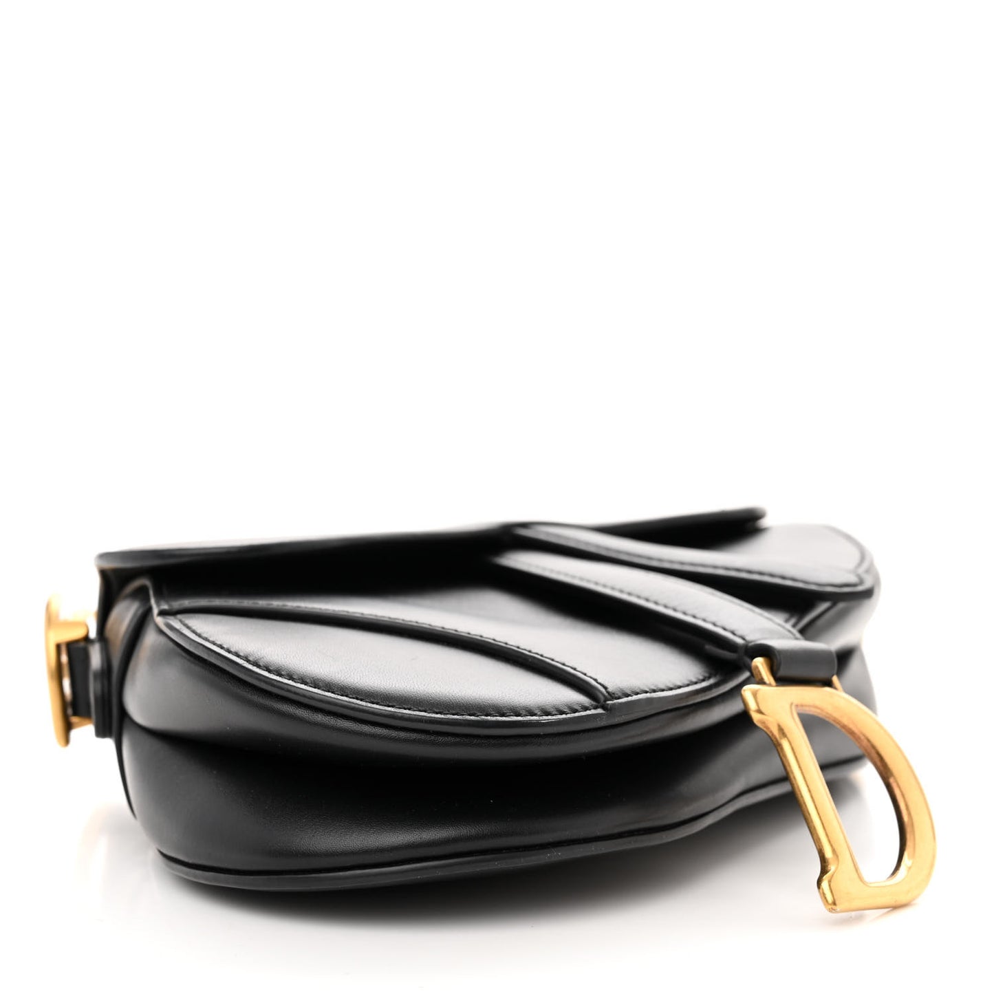 Calfskin Mini Saddle Bag Black
