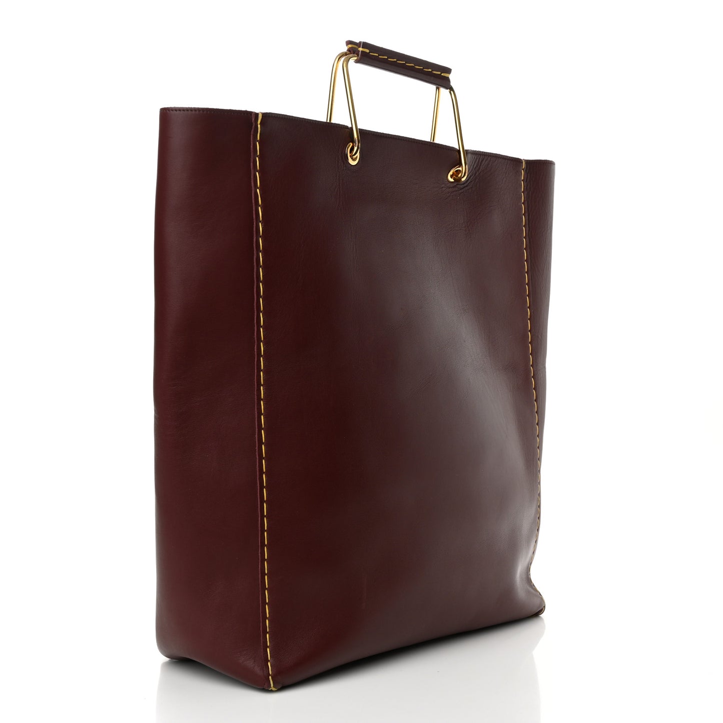 Smooth Calfskin Vertical Cabas Burgundy