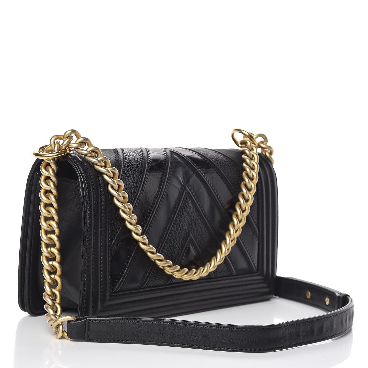 Chanel Caviar Suede Calfskin Chevron Medium Boy Flap Black 3 of 16