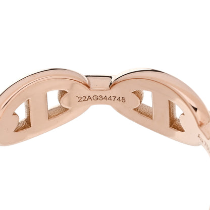 Hermes 18K Rose Gold PM Chaine D'Ancre Enchainee Ring 52 6 7 of 8