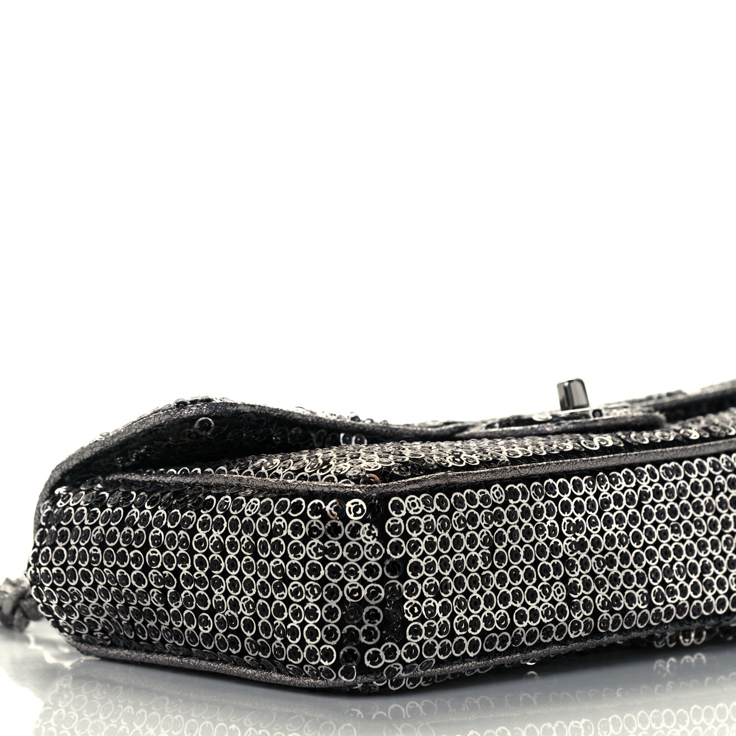 Chanel Sequin East West Flap Dark Silver 10 of 12