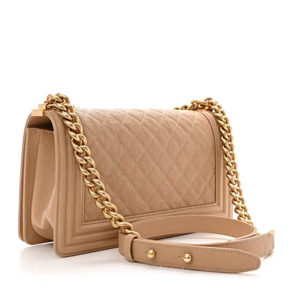 Chanel Caviar Quilted Medium Boy Flap Beige 3 of 11